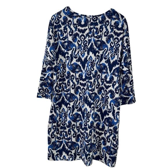 Lilly Pulitzer Cori Dress with Flamingos White and Blue Large Prima Cotton - Picture 2 of 9